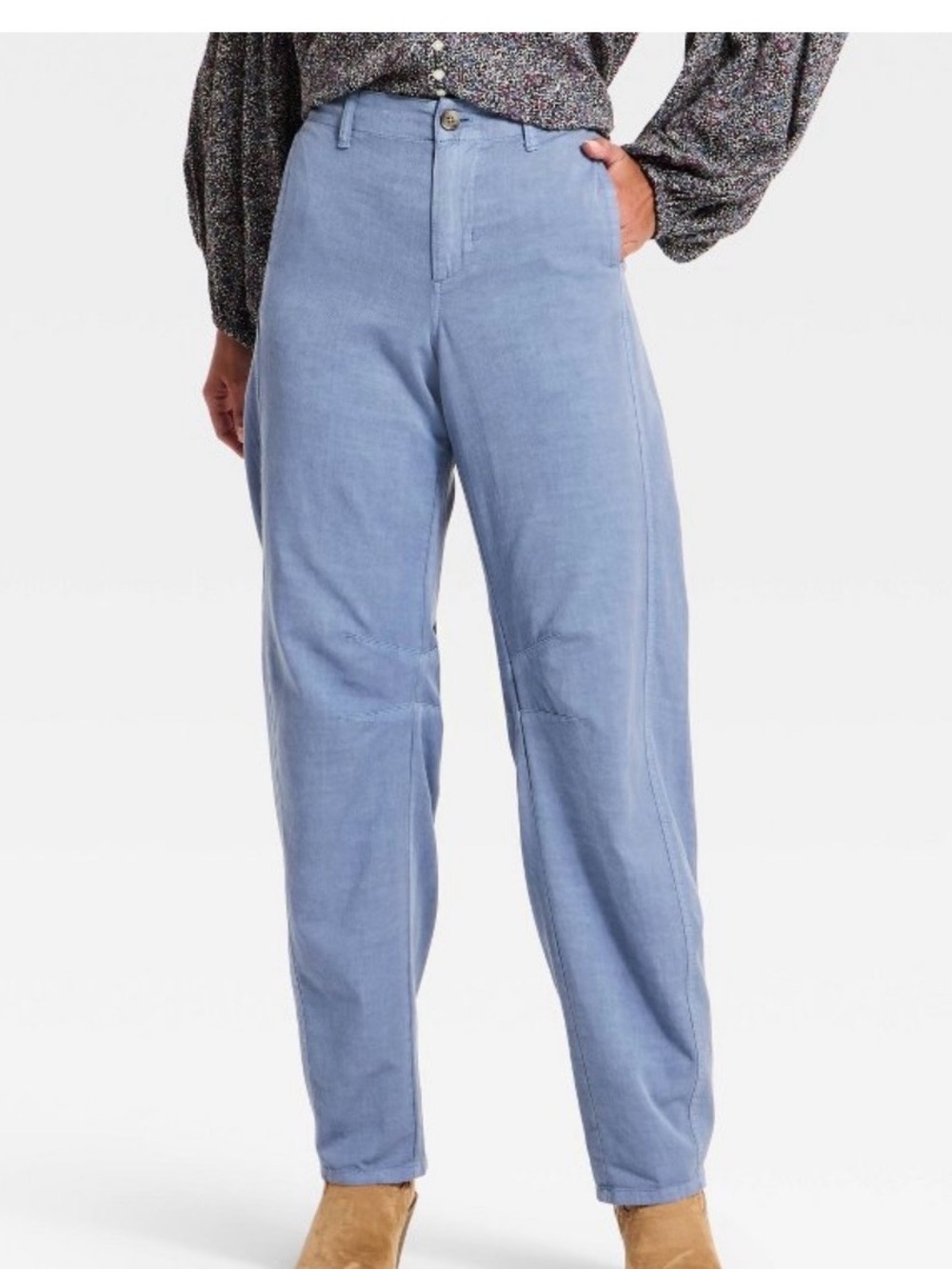 NWOT Universal Thread SLATE  Blue Elastic Waist Pants - Barrel-Leg Sz 10